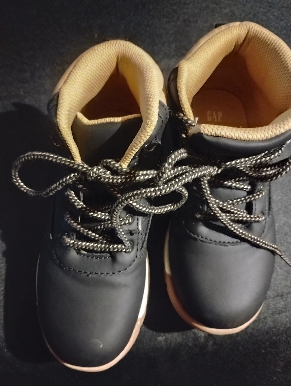 GAP Kids Black Boots with Tan Lining